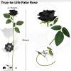 image:imageAmyHomie 48 PCS Black Roses Velvet Realistic Artificial Flowers with Bendable Stems for Wedding Bouquets Baby Shower Party Home Decor Fake Flowers Gifts for Valentines Mothers Day Womens DayBlack