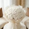 image:imageAmyHomie 48 PCS Black Roses Velvet Realistic Artificial Flowers with Bendable Stems for Wedding Bouquets Baby Shower Party Home Decor Fake Flowers Gifts for Valentines Mothers Day Womens DayWhite