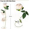 image:imageAmyHomie 48 PCS Black Roses Velvet Realistic Artificial Flowers with Bendable Stems for Wedding Bouquets Baby Shower Party Home Decor Fake Flowers Gifts for Valentines Mothers Day Womens DayChampagne