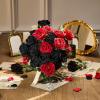 image:imageAmyHomie 48 PCS Black Roses Velvet Realistic Artificial Flowers with Bendable Stems for Wedding Bouquets Baby Shower Party Home Decor Fake Flowers Gifts for Valentines Mothers Day Womens DayRed