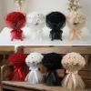image:imageAmyHomie 48 PCS Black Roses Velvet Realistic Artificial Flowers with Bendable Stems for Wedding Bouquets Baby Shower Party Home Decor Fake Flowers Gifts for Valentines Mothers Day Womens DayWhite